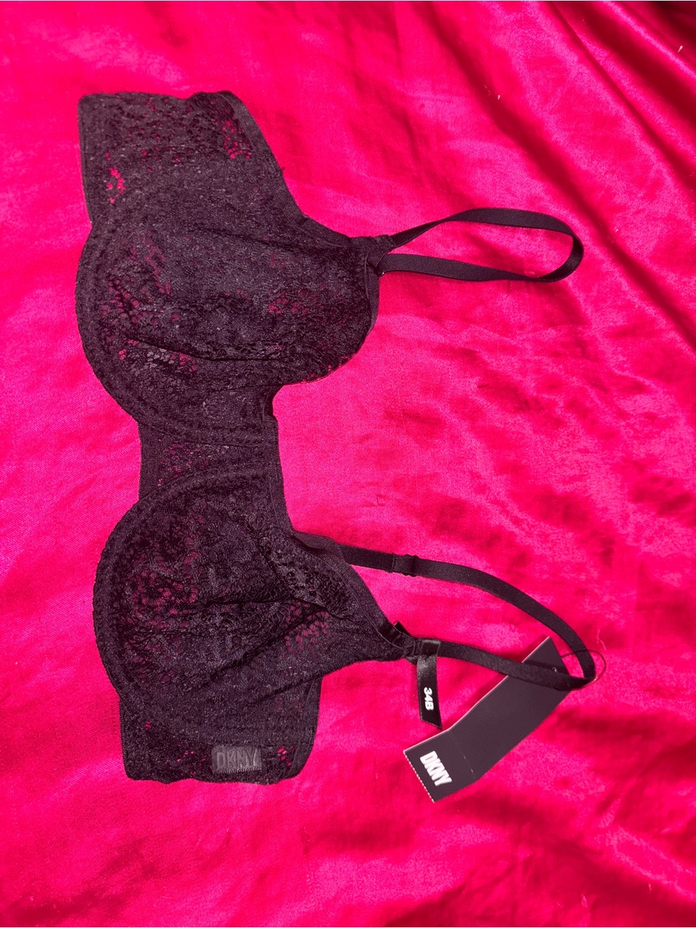 DKNY Thin See-Through Black Lace Bra